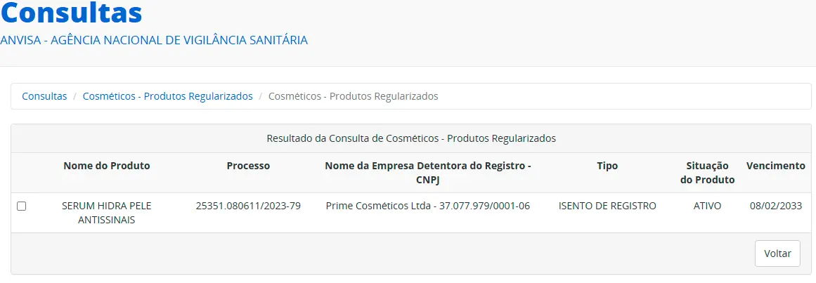 Hidra Pele Sérum Certificado ANVISA