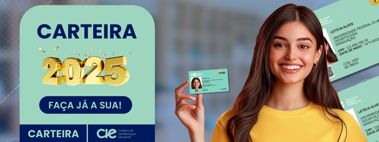 Banner da Carteira de Estudante Digital Oficial com desconto