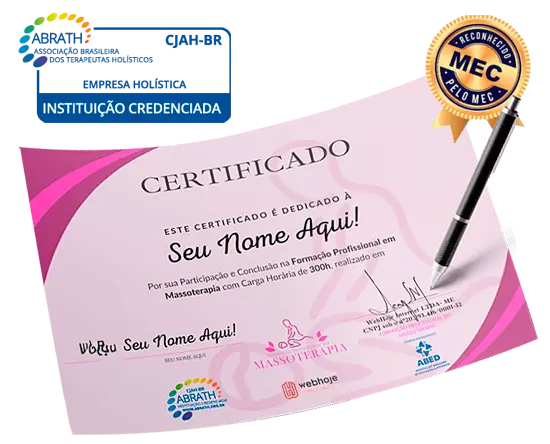 Certificado do Curso Profissionalizante de Massoterapia UNIFEST