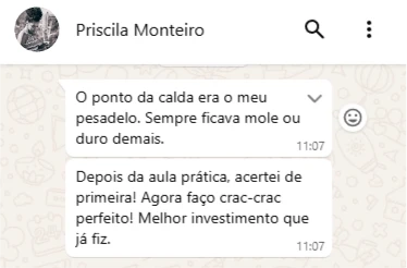Depoimento sobre o ponto da calda do morango do amor
