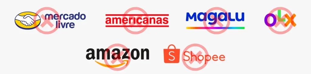 Aviso para evitar falsificações do produto em marketplaces