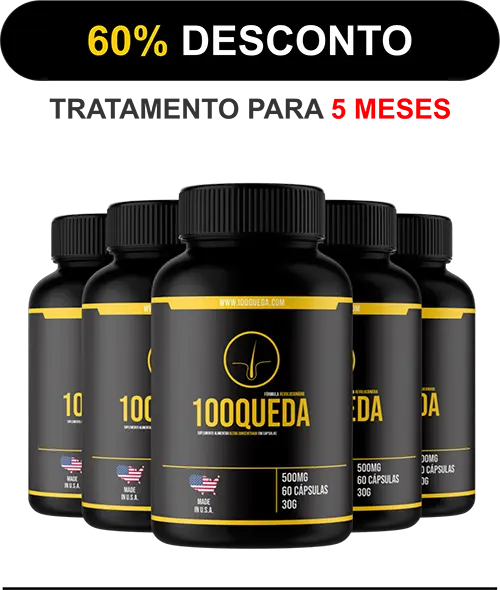 Oferta 5 potes do tratamento 100QUEDA com Trinoxidil, a mais popular